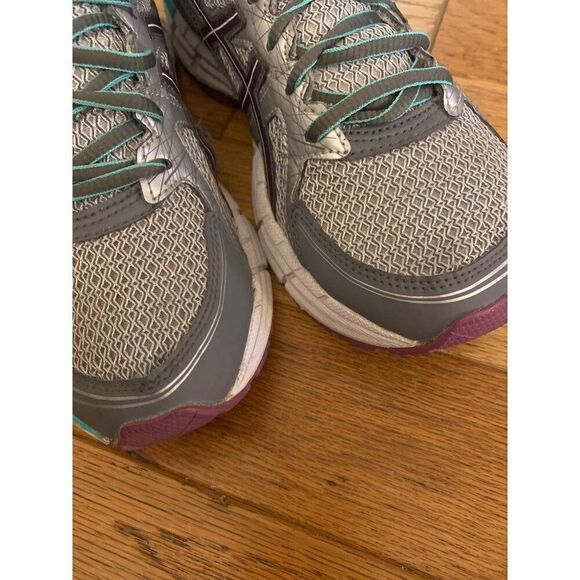 Asics Womens Athletic Running Shoes Size 8 Gray Purple Mesh Comfort Lightweight - Picture 7 of 10